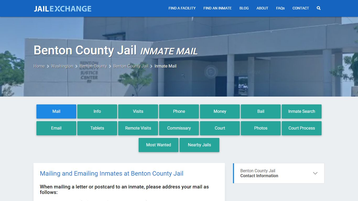 Inmate Mail - Benton County Jail, WA - Jail Exchange